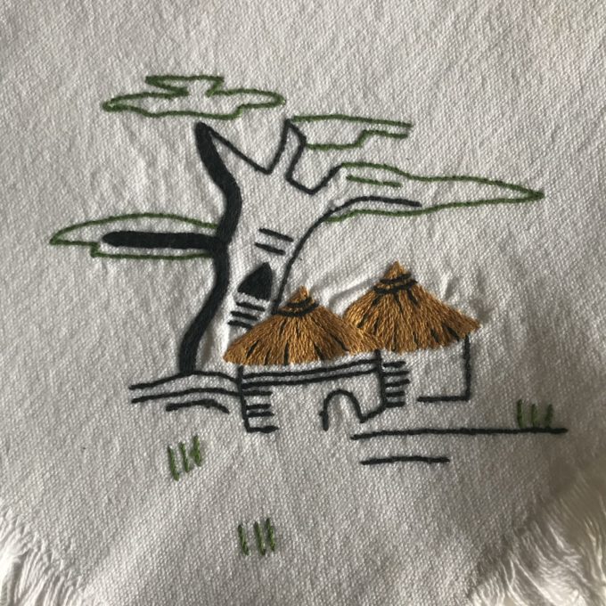 Embroidered tea towels