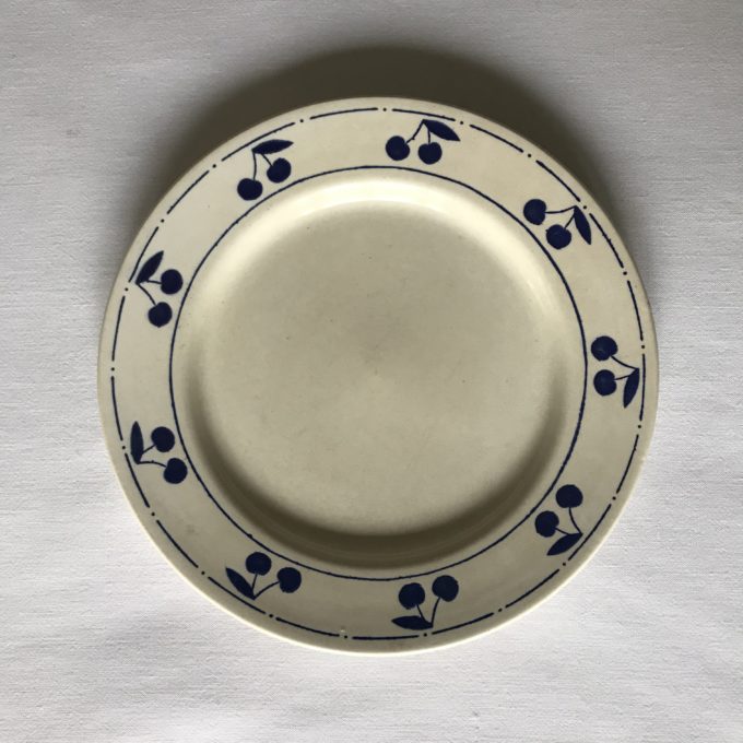 Plates with blue cherry patterns