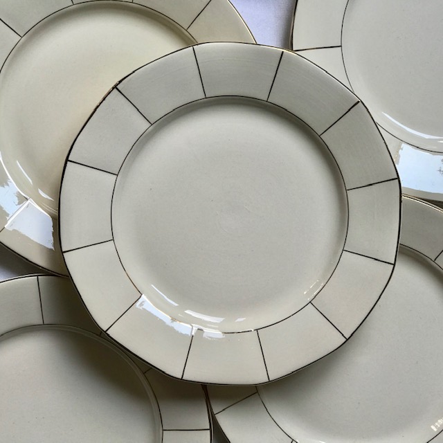 Sarreguemines creamy white and gold plate