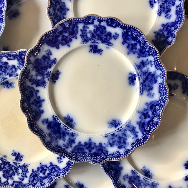 Six English dessert plates