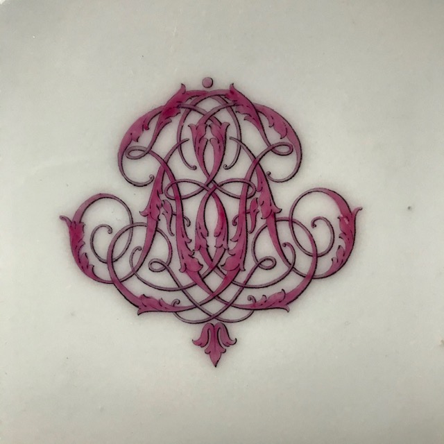 Monogrammed cake stand