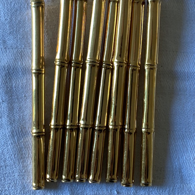Golden metal bamboo dessert forks