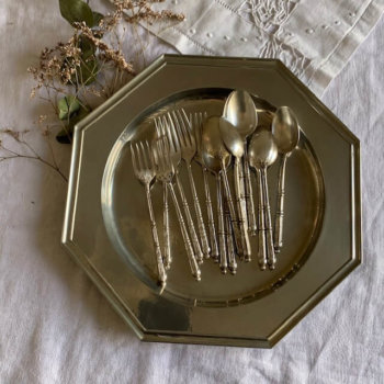 Petites  fourchettes et cuillères en métal argenté Napoléon III