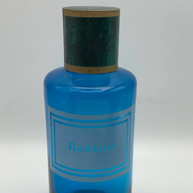 Pot à pharmacie Badiane en verre bleu