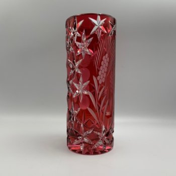 Vase rouleau en cristal de Bohème