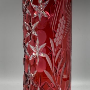 Vase rouleau en cristal de Bohème
