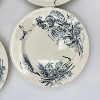 Flowers and Dragonflies, Flat plates in iron clay
