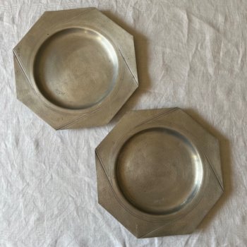 Assiettes octogonales en aluminium