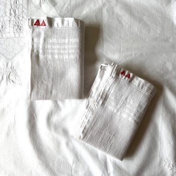Torchons en coton blanc vintage