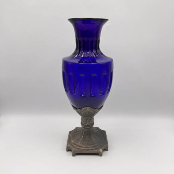 Vase balustre bleu