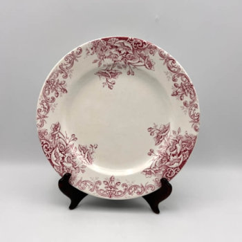 Assiette plate Clairefontaine rose
