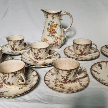 Verseuse et tasses Louis XV Sarreguemines